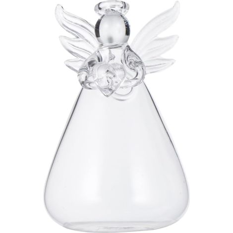 Vase suspendu ABOOFAN, décoration délicate en forme d'ange, verre borosilicate transparent (1/5)