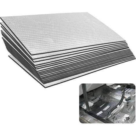 Self-adhesive soundproofing mat for cars, 400 x 250 x 5 mm, foam insulation, fire retardant, moisture resistant, waterproof for car doors, floors, and trunks (1/5)