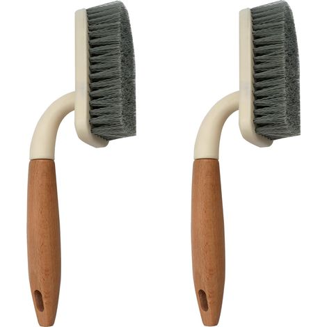 Juego de 2 cepillos para suelos de alta resistencia: cepillos para limpiar esquinas, armarios, lavabos, baños y duchas.