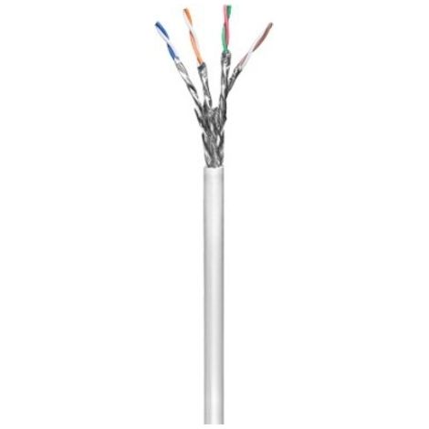 CAT 6 cavo di rete matassa, S/FTP (PiMF), grigio, miscela di rame CCA per applicazioni SOHO, AWG 26/7 (stranded), PVC. Lunghezza del Cavo 100 m