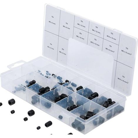Assortiment de Vis Sans Tête 160 pcs - Acier, Résistantes et Polyvalentes - D-Work (1/5)