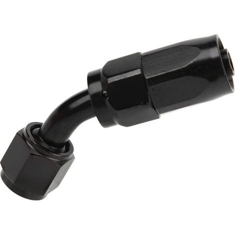 Adaptador de extremo de manguera giratorio AN6 de 45° en aluminio para líneas de fluidos de agua, aire y gas (1/5)