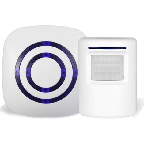 Kabellose Türklingel mit Empfängern Zutrittsalarm Ladenklingel Plug Play Bewegungsmelder mit Sensor Geeignet für Geschäfte und Privathaushalte Weiß (1/5)