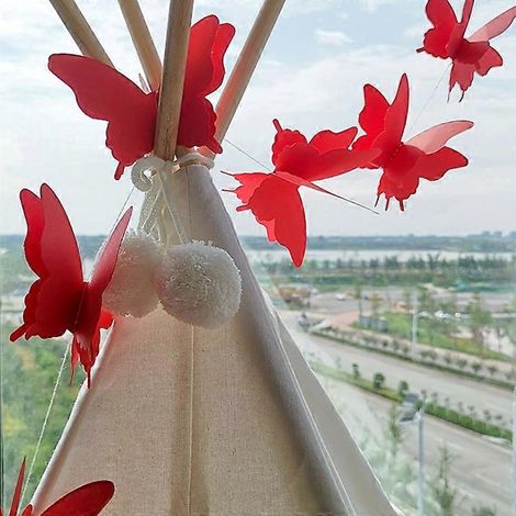 Guirlande décorative papillon en papier 3D à faire soi-même, guirlande de papillons à suspendre - (1/5)