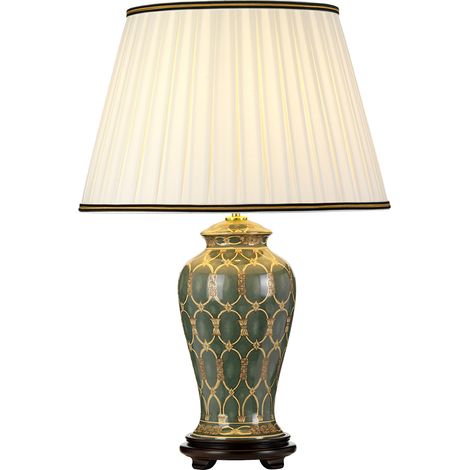 Lampada Da Scrivania Contemporanea Sashi Porcellana Verde Oro 1 Luce E27 (1/2)