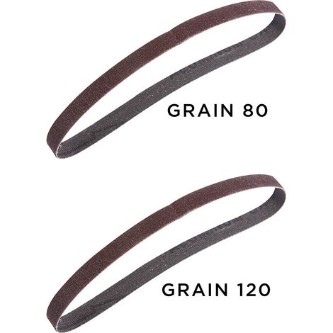 Lot de 5 bandes grain 80 + 5 bandes grain 120 de 10 x 330 mm pour ponceuse à ruban OP 1445 - SA 1447 - CLAS Equipements (1/2)