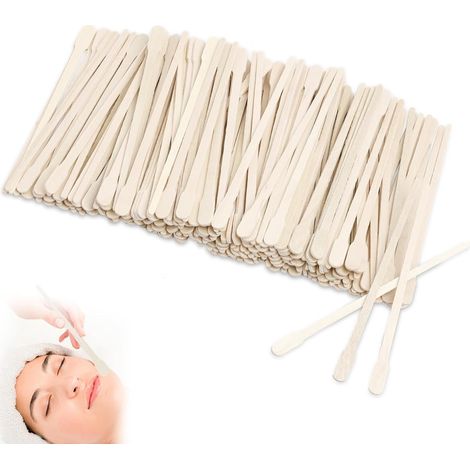 200pcs Bâtons de Cire d'Épilation en Bois - Spatules en Bois pour Sourcils, Visage et Petits Bâtons d'Épilation - Idéal pour une Application Précise (1/5)