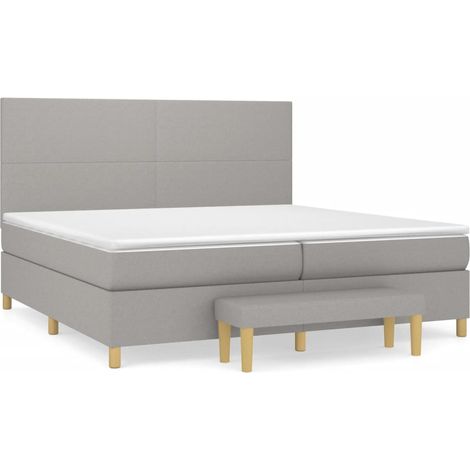Maison Exclusive - Cama box spring con colchón tela gris claro 20