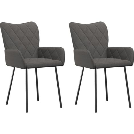 Lot de 2 Chaises à manger,Chaise de cuisine gris foncé tissu CFW27164 (1/5)