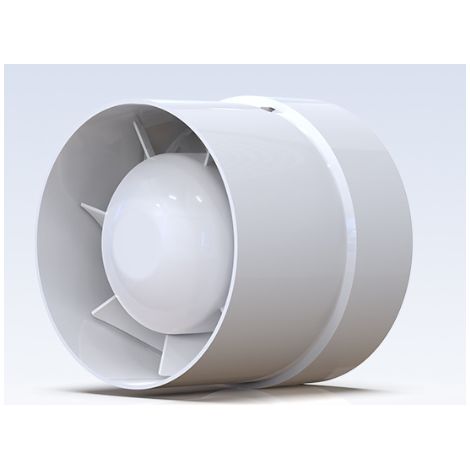 Ventilatore di aspirazione economico da 125 mm, 12 W/130 m3, aspiratore lineare con azionamento assiale: bagno, cucina, cantina. (1/2)