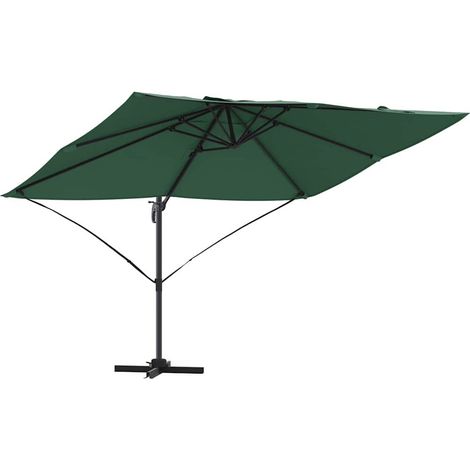 Parasol de jardin,Parasol Roma à Bras Déporté Vert et Noir 352 x 251 x 260 cm CFW55483 (1/5)