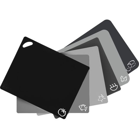 6 pcs Planche à Découper Plastique code couleur sans BPA - sombre (1/5)