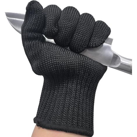 Gants anti-coupures, niveau de sécurité alimentaire 5, pour la découpe à la mandoline, etc. (fil d'acier inoxydable tressé) 2 paires