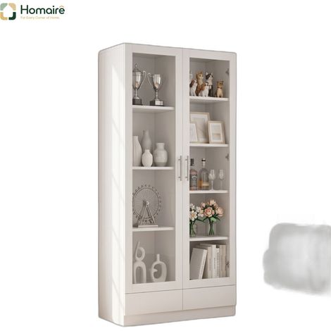 Aufbewahrungsschrank aus MDF und weißem Glas 160 x 40 x 80 cm HOMAIRE (1/5)