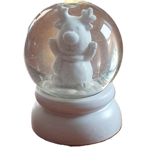boule à neige renne dans une boule d'eau 4,5 x 6,5 cm