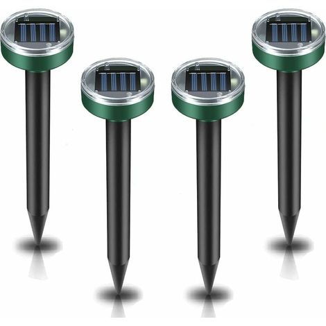 4Packs Professional Répulsif Taupe Solaire,Répulsif à Taupes à ultrasons,Répulsif Anti Taupes,Taupes à énergie Solaire pour Taupes,Serpents,campagnols,Gophers et Autres Animaux (1/4)