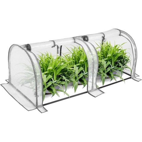 Gartengewächshaus – Halbtransparente PE-Folie – 120 x 60 x 50 cm – Regen- und schneebeständig – Weiß (1/4)