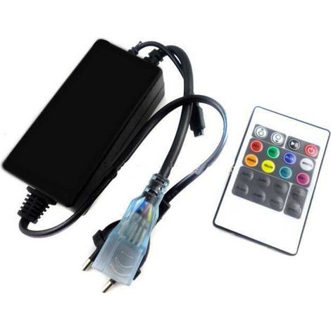 Contrôleur D Alimentation - 220 V - Pour Bande Led Rgb 5050 - Avec Télécommande - 1 Pièce (1/2)