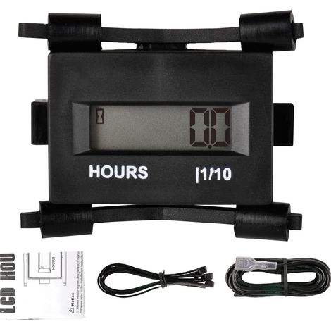 Support AC/DC 8V à 60V Compteur horaire, compteur d'heures inductif pour la plupart des moteurs à essence/alimentation électrique (1/5)