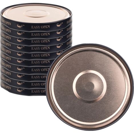 Tapas para tarros de conserva, compatibilidad de 66 mm, material apto para alimentos, color negro. (1/5)
