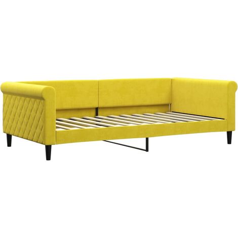 Sofá cama sin colchón terciopelo amarillo 100x200 cm vidaXL (1/5)