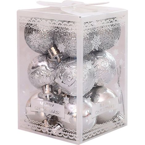 Bolas De Navidad - 12 Unidades - Decoración Para Árbol De Navidad - Plástico (1/5)