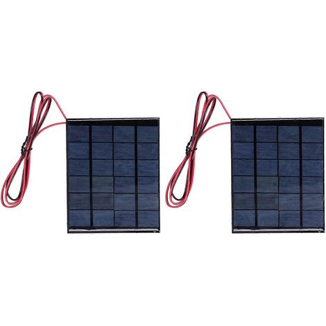 2 Mini-Solarmodule mit Epoxidharz-Verbundplatte und 100 cm Kabel (Elektronikzubehör, DC 6 V, 2 W)
