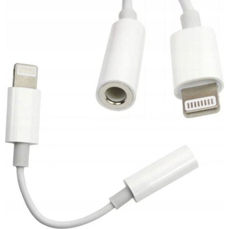 Adattatore jack da 3,5 mm per iPhone 12 Mini PRO MAX, colore bianco (1/3)