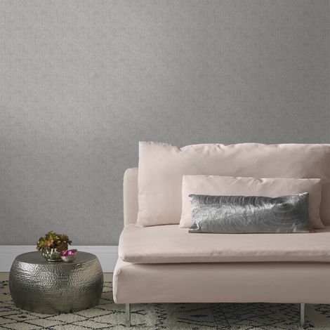 Papier peint intissé Lin Shimmer 1005 x 52cm Gris clair (1/5)
