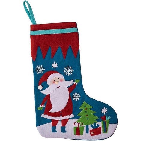 Décoration de Noël festive : Père Noël, sac à bonbons, chaussette à suspendre, ornement.