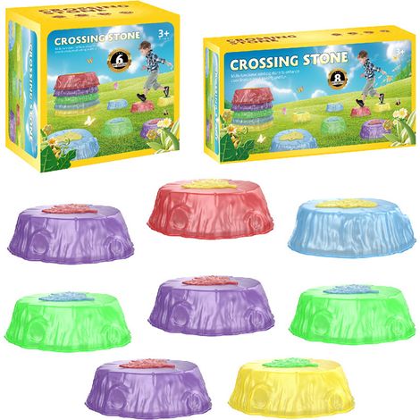 Escaliers pour enfants - Marches sensorielles antidérapantes, pierres de jardin interactives, pierres d'équilibre antidérapantes, favorisent la coordination des enfants (1/4)
