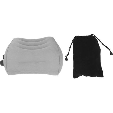 Coussin lombaire gonflable portable pour voiture et voyage - Support lombaire ergonomique en PVC flocké gris