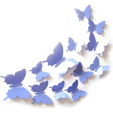 Autocollant Mur Papillon 3D - Découpes Décoratives Réutilisables - Pour Chambre Enfant Salon Jardin - Lot de 24 Pièces (1/5)