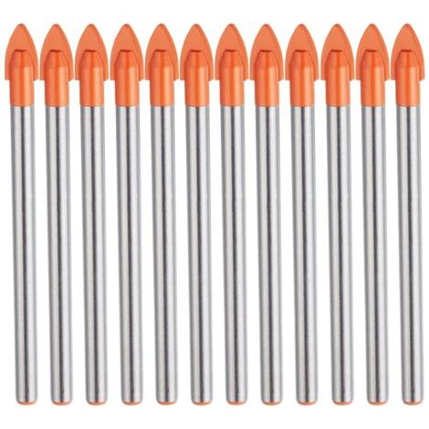 LaBlanc – 10 punte per trapano per piastrelle in vetro da 6 mm, punta in carburo di tungsteno da 6 mm per materiali duri e fragili per forare piastrelle, vetro, ceramica, marmo, specchio, plastica e l
