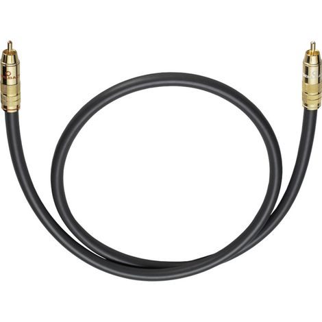Cinch Audio Anschlusskabel [1x Cinch-Stecker - 1x Cinch-Stecker] 1.00 m Anthrazit vergoldete Steckko