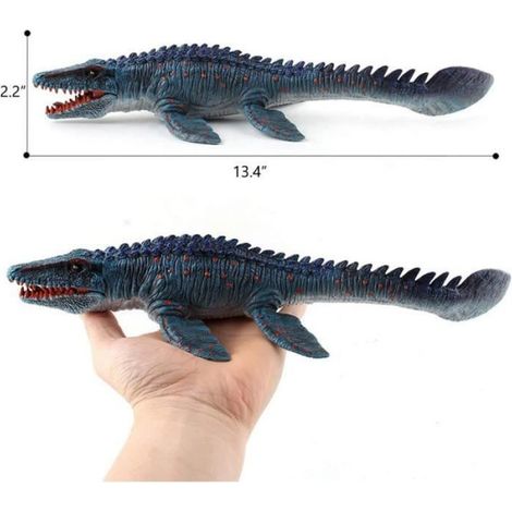 Figurine - Dinosaure réaliste - Couleur bleue - Décoration intérieure - Jouet pour enfants et adultes (1/4)