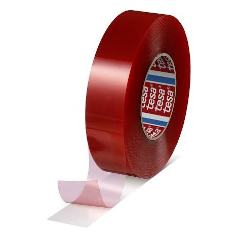 Tesa 4965 50 m x 19 mm transparentes doppelseitiges Montageband, Industrieklebeband für LEDs, Gummiprofile, ABS-Kunststoffe und Möbelanwendungen, langlebig