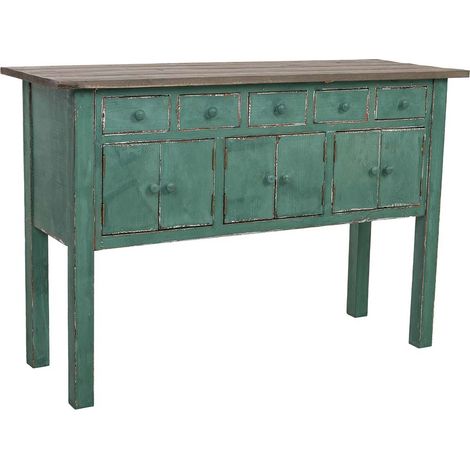 Aparador de madera verde 120x43x80h cm