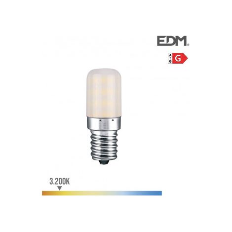 Bombilla LED EDM Pebetero Tubular E14 3W 250lm 3200K Luz Cálida Ø1,8x5,2cm