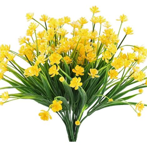 4 Piezas Plantas Verdes Artificiales, Flores Artificiales Resistentes a los UV, Decoración para Interior y Exterior, Hogar, Jardín, Boda, Decoración de Fiesta (1/5)