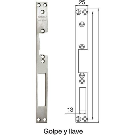 Placa Cuerpo Cierre Electrico 25Mm G.Llave 13Mm Inox Derecha (1/2)