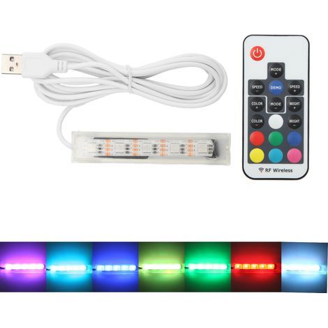 Micro USB Aquarium Lamp with RGB Remote Control, White Wire LED Landscape Lighting (1/5)