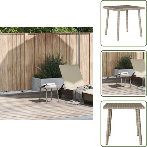 Table basse de jardin rectangulaire gris clair résine tressée - Table Basse De Jardin - Tables Basses De Jardin - Table Basse Extérieure - Table Basse De Patio (1/5)