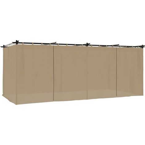 Tonnelle de Jardin avec Rideaux 6x3cm Taupe Acier - Abri Jardin Terrasse-x (1/5)