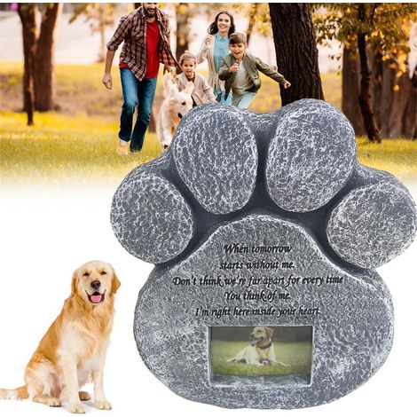 Pierre Commémorative Pour Animal De Compagnie En Forme De Patte - En Pierre Naturelle - Pour Jardin Ou Cimetière Animalier - 1 Pièce (1/5)