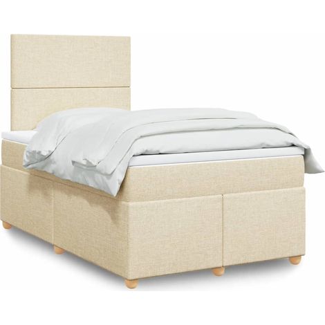 Boxspringbett mit Matratze Creme 120x200 cm Stoff