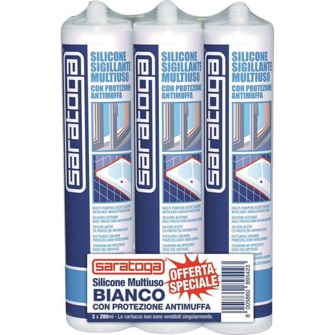 TRIS PACK SILICONE 280 ML BIANCO SARATOGA