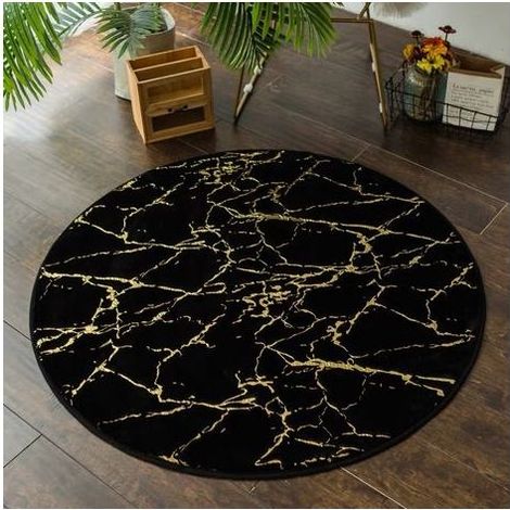 Tapis rond en fausse fourrure de lapin Karteo 45x45cm beige doux antidérapant pour salon chambre coussin fenêtre lavable (1/2)