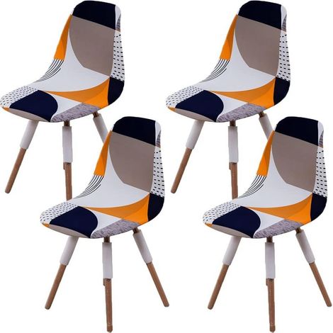 Housse De Chaise - Polyester Élasthanne - Extensible Adaptée À La Plupart Des Chaises De Salle À Manger Et Salon - 4 Pièces (1/5)