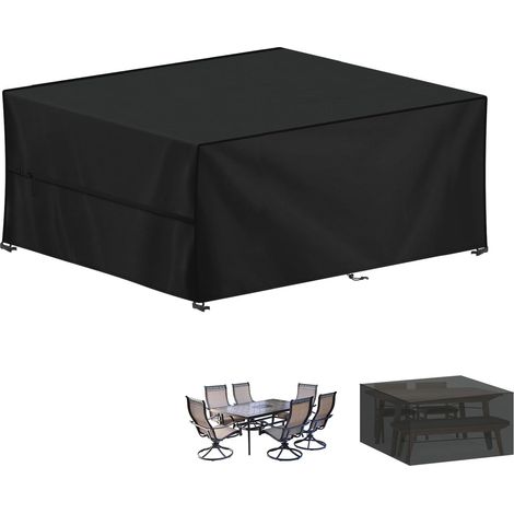 Housse Table de Jardin, 220x180x80cm Bâche Salon de Jardin Housse Protection Salon de Jardin Imperméable Bache Table de Jardin, Anti-UV, 420D Oxford Housses Table Exterieur (1/5)
